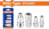Bộ 4 đầu nối hơi 1/4 inch WadFow WQP4673