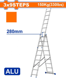 Thang Xếp Nhôm Kéo Dài 3 Đoạn 3x9 WADFOW WLD6H39