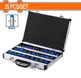 Bộ 35 Mũi Phay Gỗ 6mm WADFOW WRG2P06