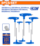 Bộ Cờ Lê Lục Giác Tay Cầm Chữ T 8 Chi Tiết WADFOW WHK1481