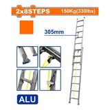 Thang Nhôm Trượt 2 Đoạn Xếp Kéo Dài 2x8 Bậc WADFOW WLD8H16