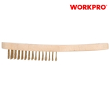 Bàn chải sắt bọc đồng tay cầm bằng gỗ, kích thước 4X15 Workpro - WP253004