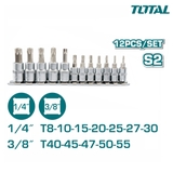 Bộ 12 đầu tuýp lục giác bông sao TOTAL  THT1438121