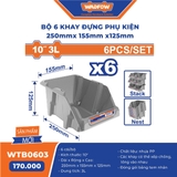 Bộ 6 khay đựng phụ kiện 250mmx155 mm x125mm WadFow WTB0603