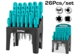 Bộ 26 tua vít dẹp, bake, sao, vuông Total THTDC252601
