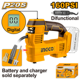 Máy Bơm Hơi Lốp Xe ô Tô Dùng Pin 20V-160PSI INGCO CACLI2012