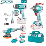 Bộ Combo Máy Thổi Nhiệt TBLI2003 & Máy Đánh Bóng TAPLI2015 &  Máy Siết Buloong TIWLI20401 Không Chổi Than Dùng Pin 20V Total TOSLI240863