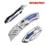 Dao gấp tiện ích có lưỡi cắt gấp gọn, cán cầm bằng thép không gỉ Workpro - WP011010