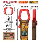 Ampe Kềm Đo AC/DC 1000A-6000 Số Đếm INGCO DCM610002