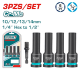 Bộ 5 đầu tuýp tác động sâu Dr. 1/2 inch Total THKISD12052L