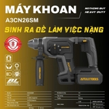 Máy Khoan Búa Dùng Pin 21V Amaxtools A3CN26SM, Lực Đập 4J