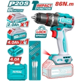 Máy Khoan Búa Không Chổi Than Pin Lithium-Ion 20V (không Kèm Pin & Sạc) Total TIDLI206021