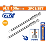 Bộ 2 Mũi Vít Dẹp Nối Dài SL5x100mm WADFOW WSV9KSL5