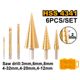 Bộ 6 Món Mũi Khoan Tháp 4-32mm Và Mũi Khoan Răng Cưa INGCO AKSDS2061