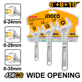 Bộ 3 Mỏ Lết 6 inch+8 inch+10 inch INGCO HADWK031