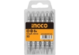 Bộ mũi vít bake, dẹp 2 đầu 10 cái PZ2,SL6x65mm INGCO SDB21ZL133