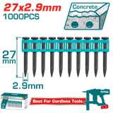 Bộ 10 pcs đinh bắn bê tông liên tục 27mm Total TAC02271
