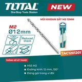 Mũi khoan sắt M2 12mm Total TAC1201201