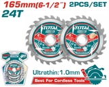 Bộ 2 Lưỡi Cưa TCT 165mm Total TAC2331653
