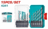 Bộ 15 Mũi Khoan  HSS 4341 1-12mm Total TACSDL51506