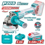 Máy mài góc không chổi than dùng pin 20V Total TAGLI2120232