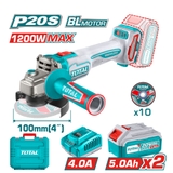 Máy Mài Góc Dùng Pin Không Chổi Than 20V (2  Pin 5.0Ah 1 Sạc) Total TAGLI2210032