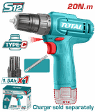 Máy khoan pin Lithium 12V (không kèm sạc) Total TDLI12456