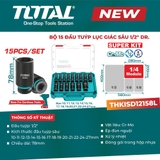 Bộ 15 đầu tuýp lục giác sâu 1/2