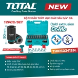 Bộ 12 đầu tuýp lục giác sâu 3/4