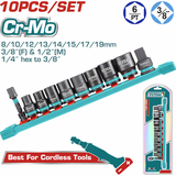 Bộ đầu tuýp impact Total 3/8 inch 10pcs THKISD38106L
