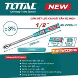 Cần Siết Lực Cài Sẵn 1/2 Inch Total THPTW1220N6 40–220N.m