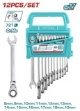 Bộ 12 cờ lê vòng miệng xoay chiều Total THT102RK5126