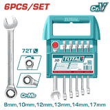 Bộ Cờ Lê Miệng Vòng Xoay Chiều TOTAL THT103RK066 8-17MM