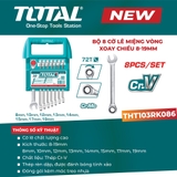 Bộ 8 cờ lê miệng vòng xoay chiều 8–19mm TOTAL THT103RK086