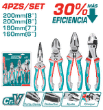 Bộ 4 Kềm Tay Cầm TPR Chuyên Dụng TOTAL THT2K0488