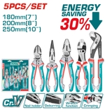 Bộ 5 kìm tay cầm TPR chuyên dụng TOTAL THT2K0588