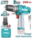 Máy Khoan Pin Lithium-ion 12V (không Kèm Sạc) Total TIDLI12202