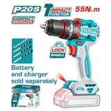 Máy siết buloong không chổi than dùng pin 20V (không kèm pin sạc) Total TIWLI20551