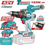 Máy Khoan Búa TOTAL TIDLI4216982 169N.m Không Chổi Than Dùng Pin 42v