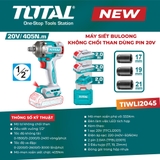 Máy siết bu lông không chổi than dùng pin 20V TOTAL TIWLI2045