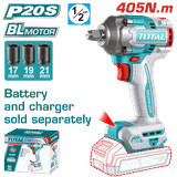 Máy Siết Bulong TOTAL TIWLI20451 Không Chổi Than Pin Lithium ion 20v