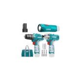 Bộ Combo Máy Vặn Vít Pin, Khoan Pin Và Đèn Pin 12V Total TKLI1203