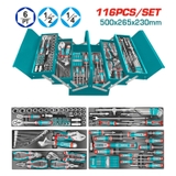 Bộ công cụ 166 chi tiết đựng trong hộp kim loại Total THTCS351167