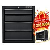 [MUA 1 TẶNG 1] Tủ đồ nghề CSPS 61cm - 04 hộc kéo màu đen