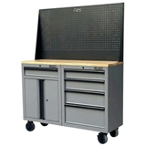 [Tặng quà 2.034.000đ] Tủ đồ nghề CSPS 122cm - 05 hộc kéo màu xám mặt ván gỗ kèm vách lưới