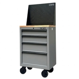 [Tặng quà 1.316.000đ] Tủ đồ nghề CSPS 61cm - 04 hộc kéo màu xám, bánh xe, mặt ván gỗ, vách lưới