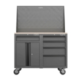 [Tặng quà 2.034.000đ] Tủ đồ nghề CSPS 122cm - 05 hộc kéo màu đen, mặt ván gỗ, vách lưới
