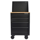[Tặng quà 1.316.000đ] Tủ đồ nghề CSPS 61cm - 04 hộc kéo màu đen, bánh xe, mặt ván gỗ, vách lưới