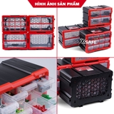 Hộp đựng linh kiện Bison nhiều ngăn có ghép nối Tủ nhựa nguyên sinh chắc chắn, dùng đựng đinh, ốc vít, linh kiện điện tử BS38688