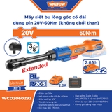 Máy Siết Bu Lông Góc Cổ Dài Dùng Pin 20V 60Nm Không Chổi Than WADFOW WCD2060292